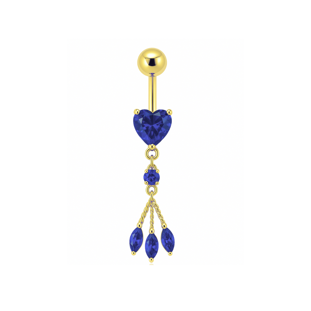 925 Sterling Silver Heart Belly Ring