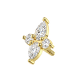 316L Surgical Steel Marquise & Round CZ Internally Threaded Accessory Top