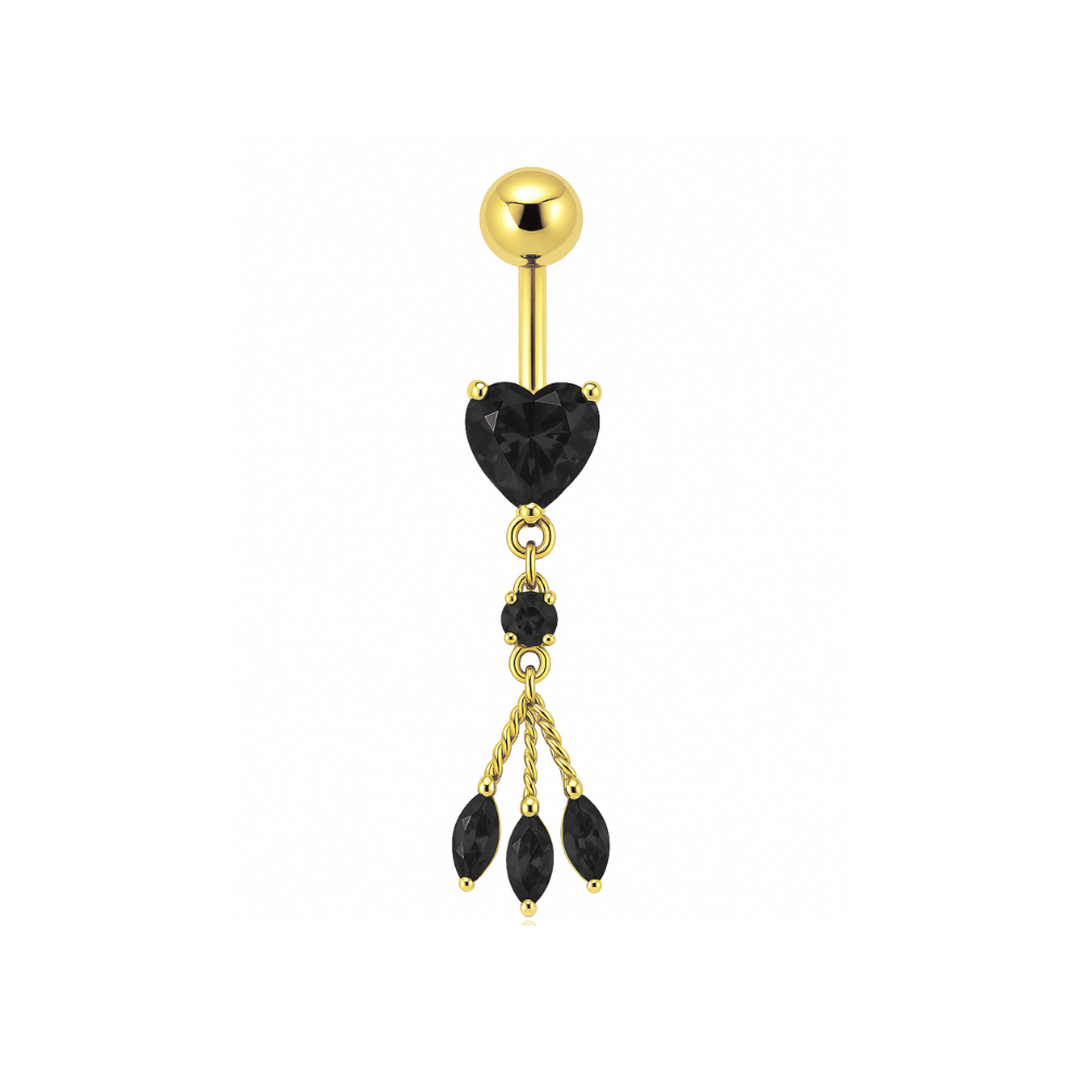 925 Sterling Silver Heart Belly Ring