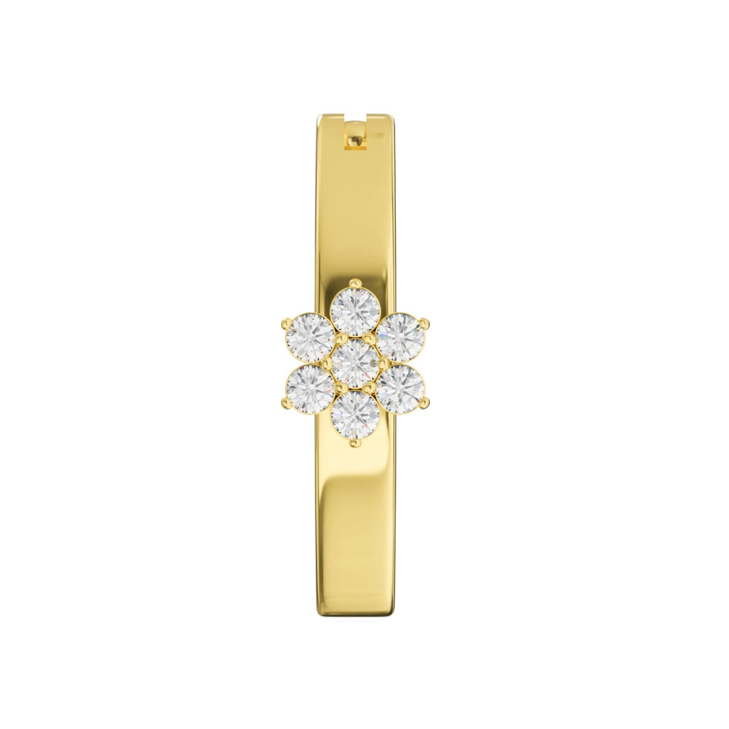 316L Surgical Steel Cubic Zirconia Flower Curved Clicker Belly Ring
