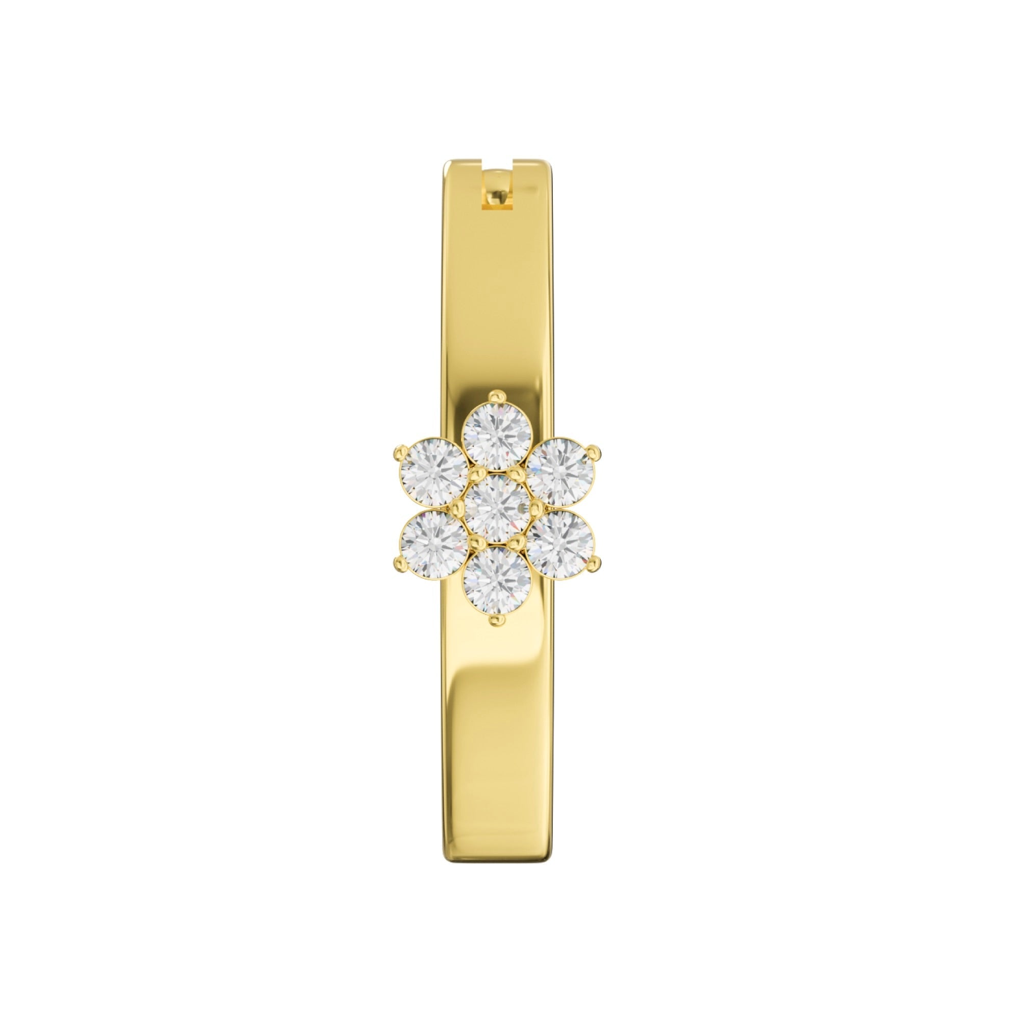 316L Surgical Steel Cubic Zirconia Flower Curved Clicker Belly Ring