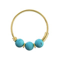 9K Gold Turquoise Beads Hoop Nose Ring