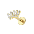 316L Surgical Steel Baguette CZ Internally Threaded Flatback Stud