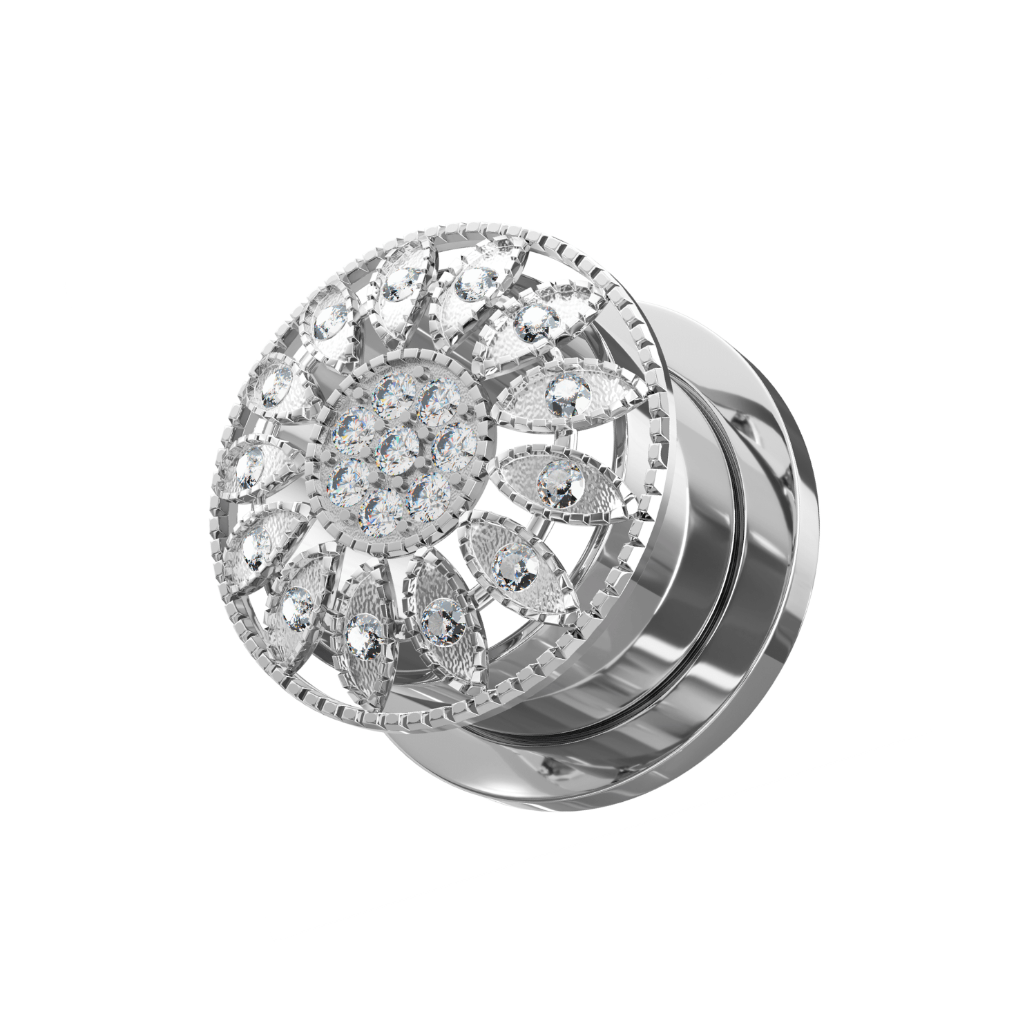 316L Surgical Steel Micro Jewelled Ear Flesh Tunnel