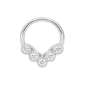 316L Surgical Steel CZ Jewelled Hinged Septum Clicker Ring