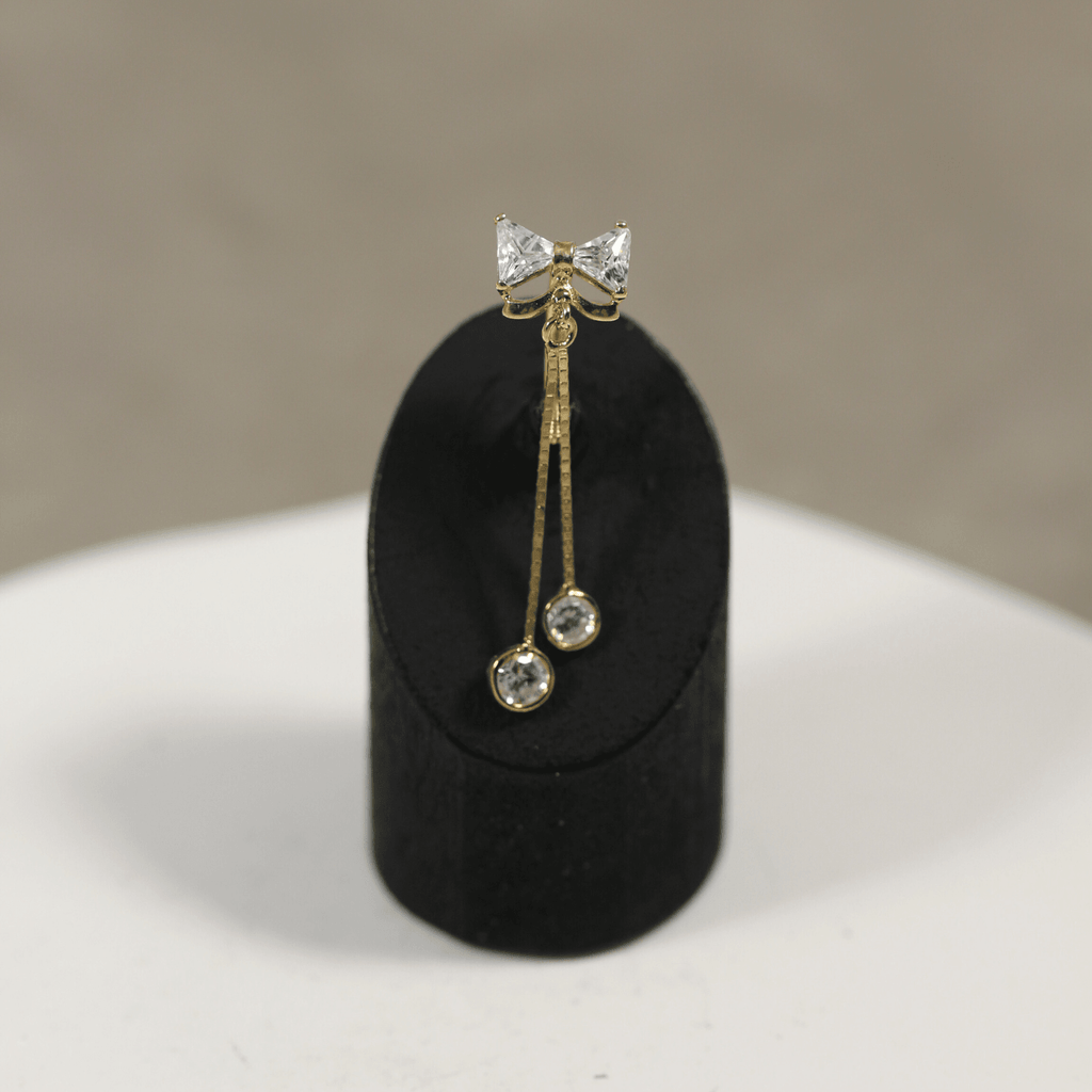 14K Gold Bowtie Dangling Belly Ring