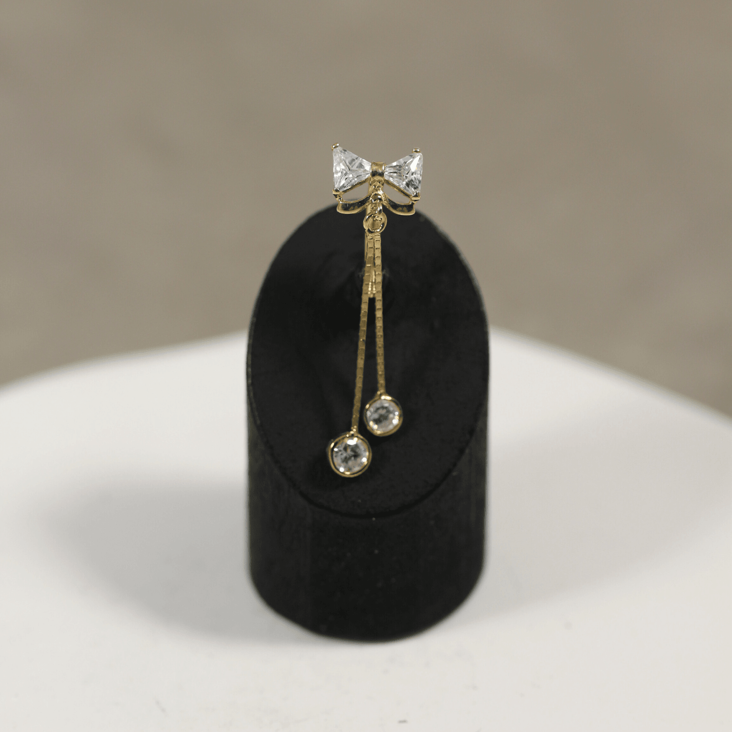 14K Gold Bowtie Dangling Belly Ring