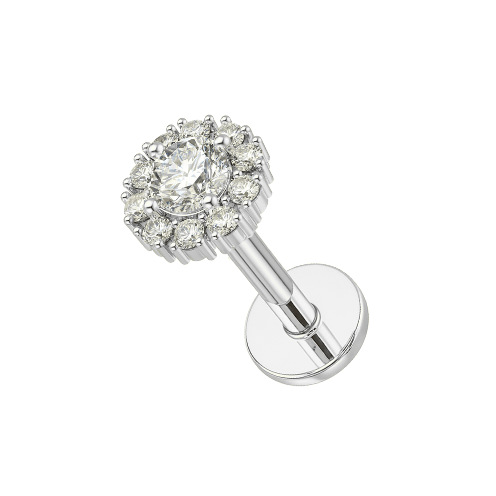 316L Surgical Steel Studded Flower Flatback Cartilage Ear Stud