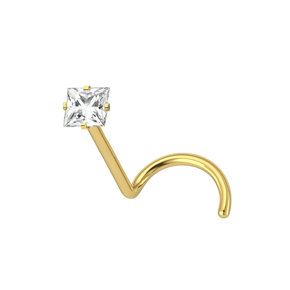 9K Gold Jewelled Nose Screw