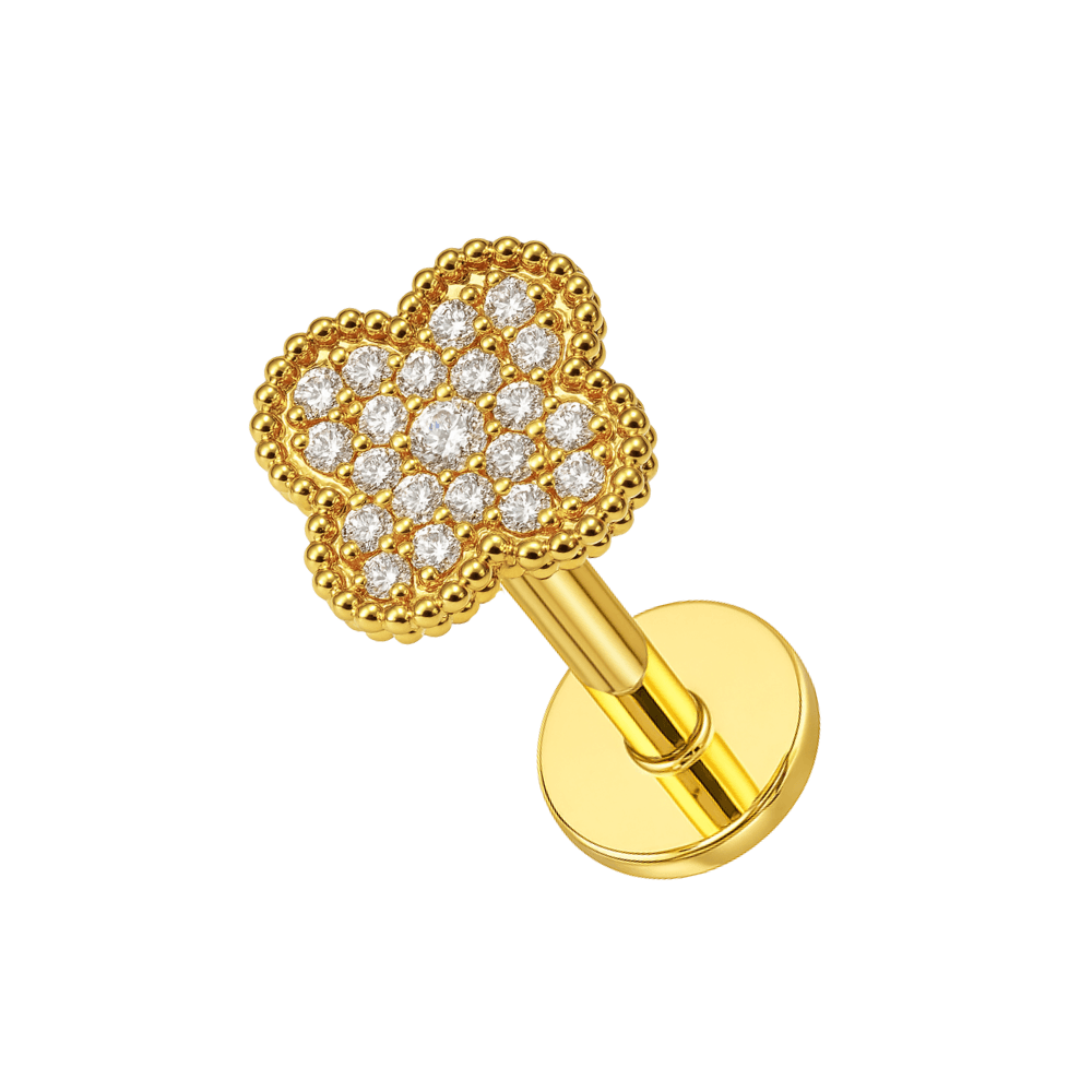 316L Surgical Steel & CZ Stone Flower Tragus Stud