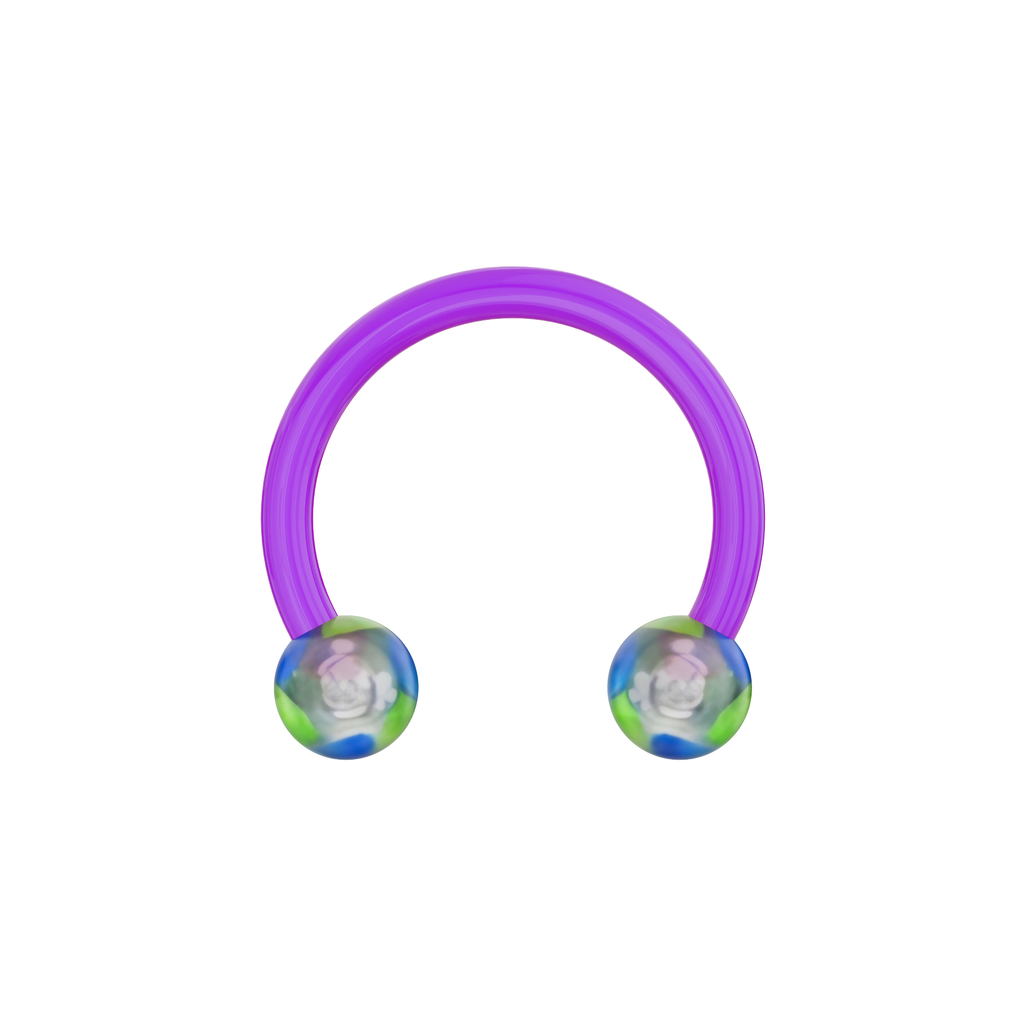 UV Circular Barbell With Marble UV Balls (Pack of 10)
