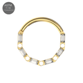 G23 Titanium Cubic Zirconia Baguette Linked Hinged Segment Clicker Ring