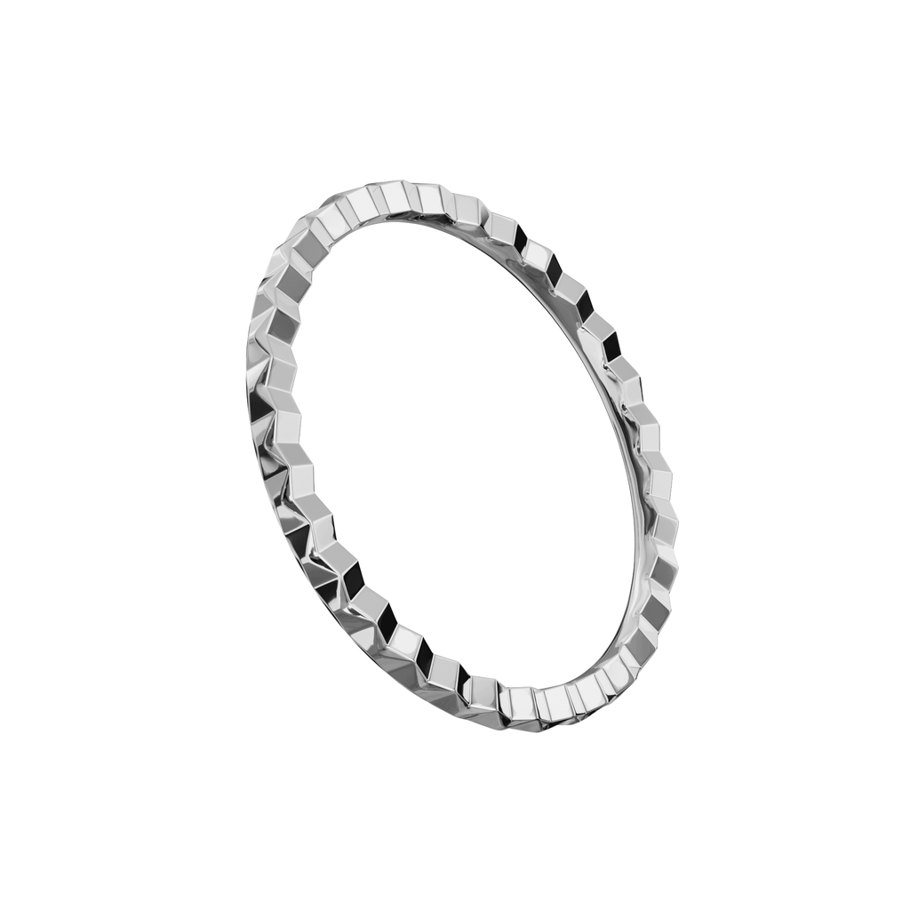 925 Sterling Silver Pyramid Cuts Nose Hoop Ring