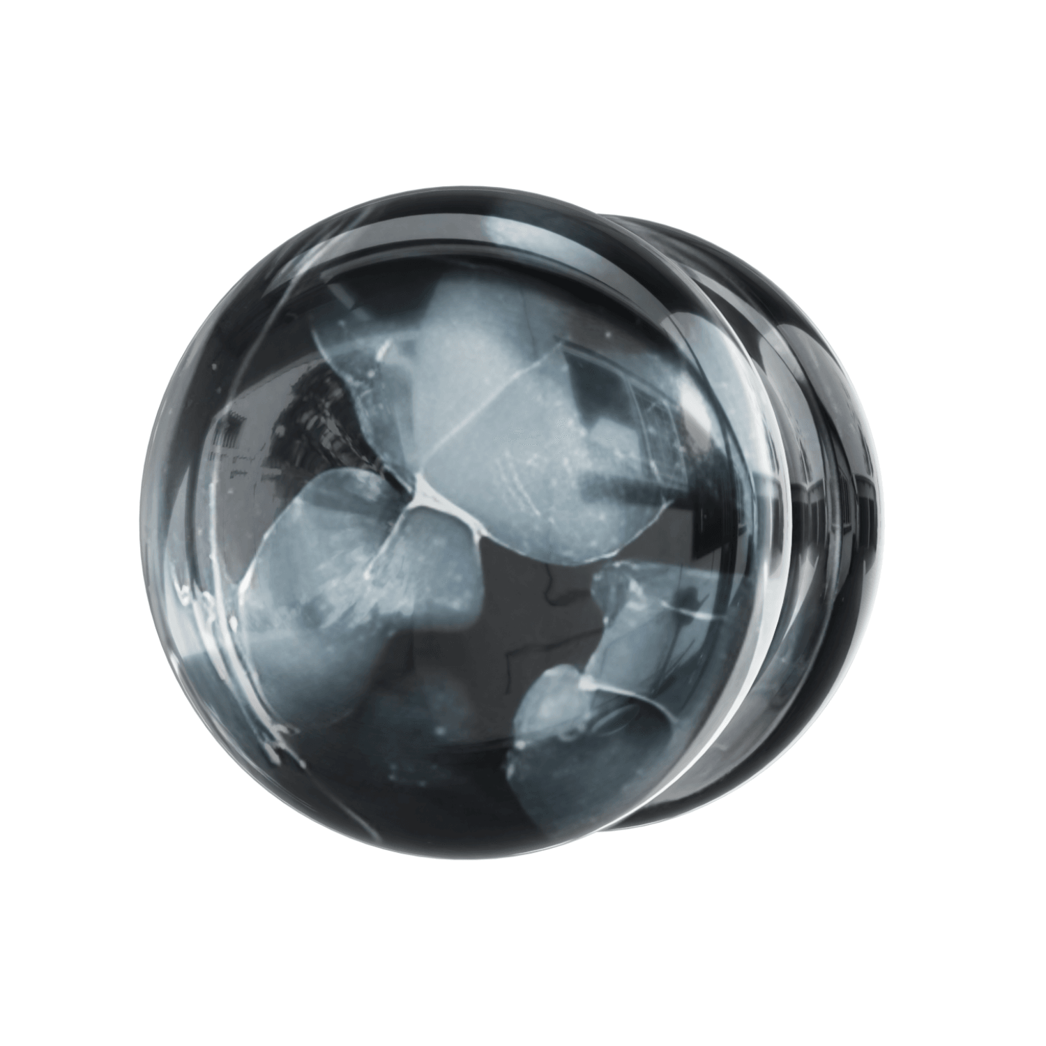 Pyrex Glass Grey Pebble Ear Plug