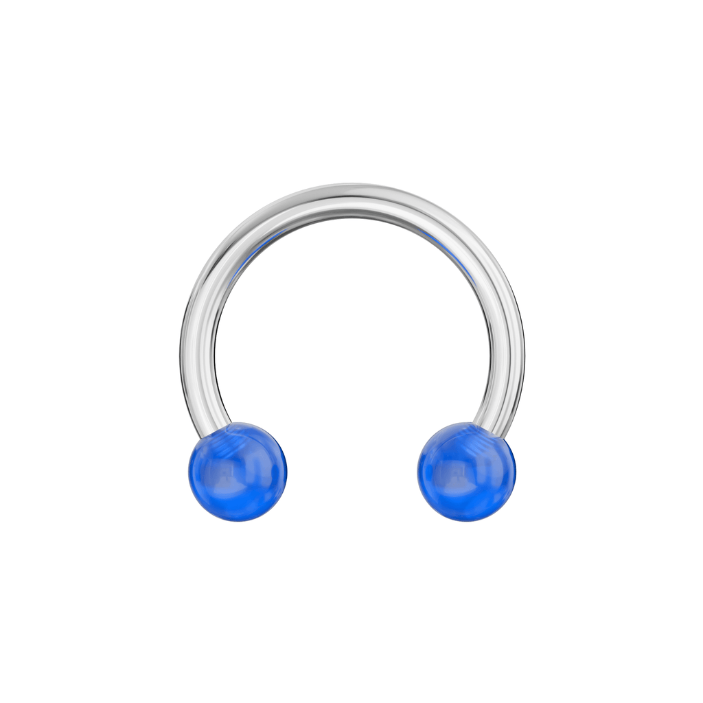 316L Surgical Steel Circular Barbell With Glossy UV Balls (Pack of 10)