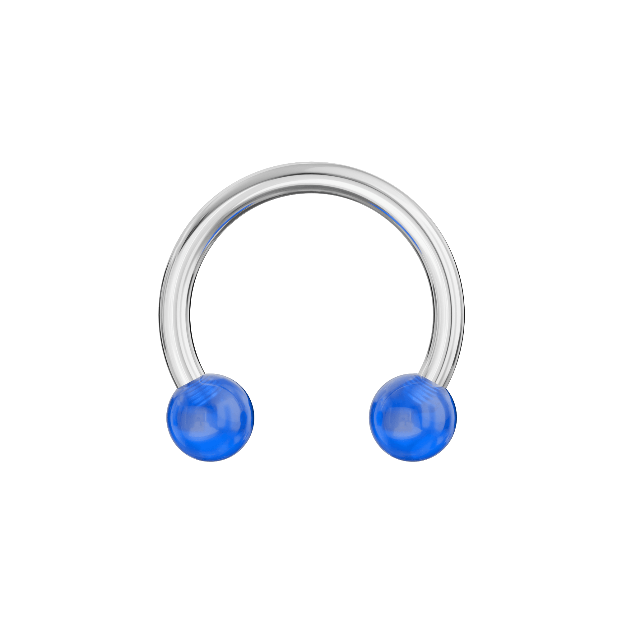 316L Surgical Steel Circular Barbell With Glossy UV Balls (Pack of 10)