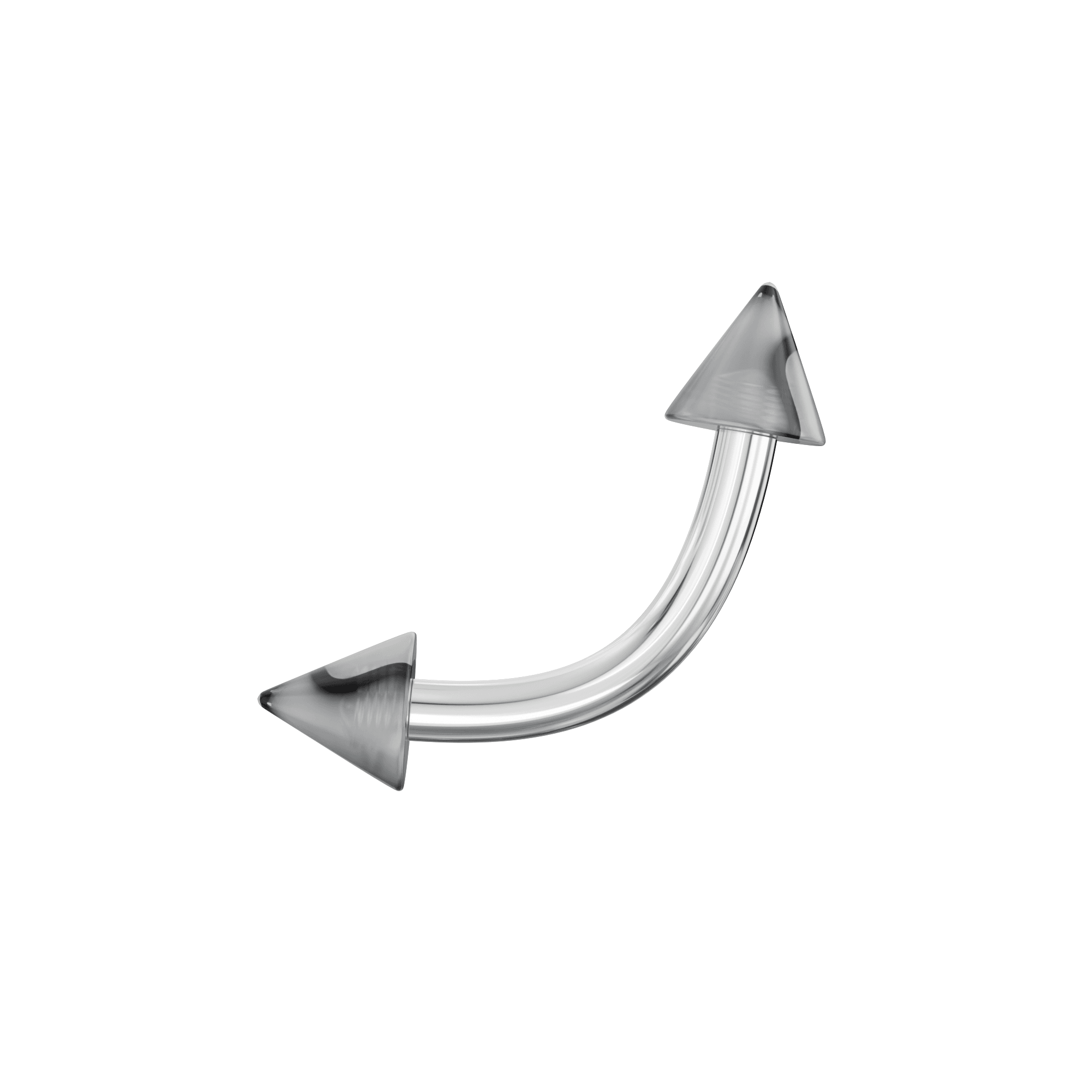 316L Surgical Steel Curved Bar with Wavy Stripes UV Cone (Pack of 10)