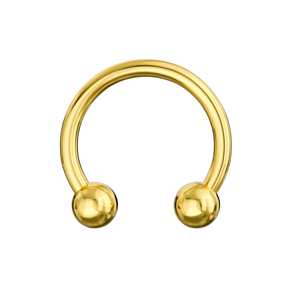 G23 Titanium Gold Anodised Circular Barbell with Ball