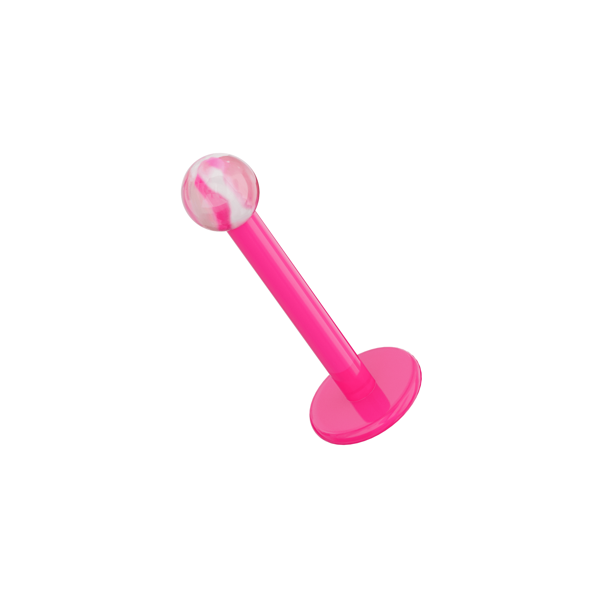 UV Pink Labret with Marble UV Ball (Pack of 10)