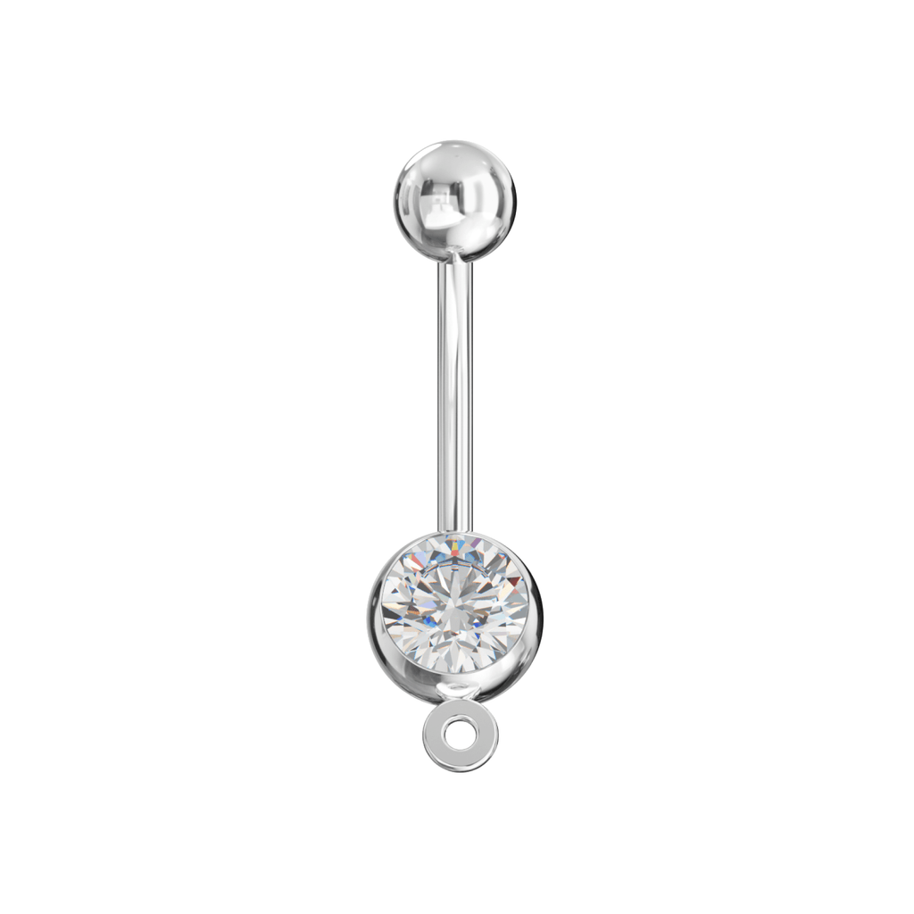 316L Surgical Steel Studded Hook Banana Belly Ring