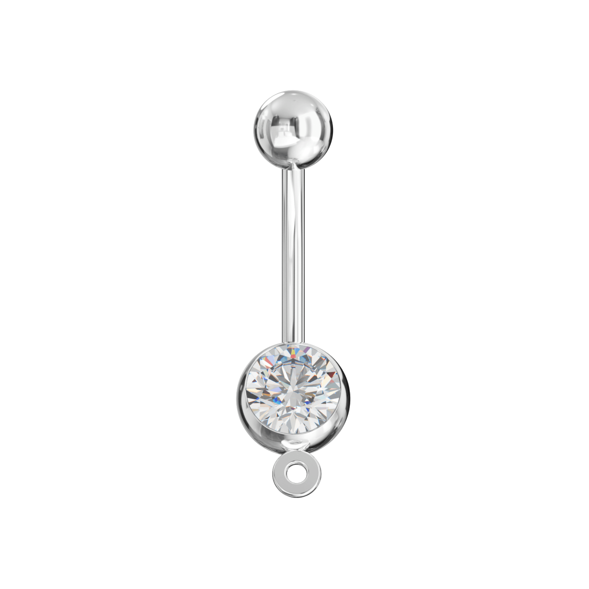316L Surgical Steel Studded Hook Banana Belly Ring