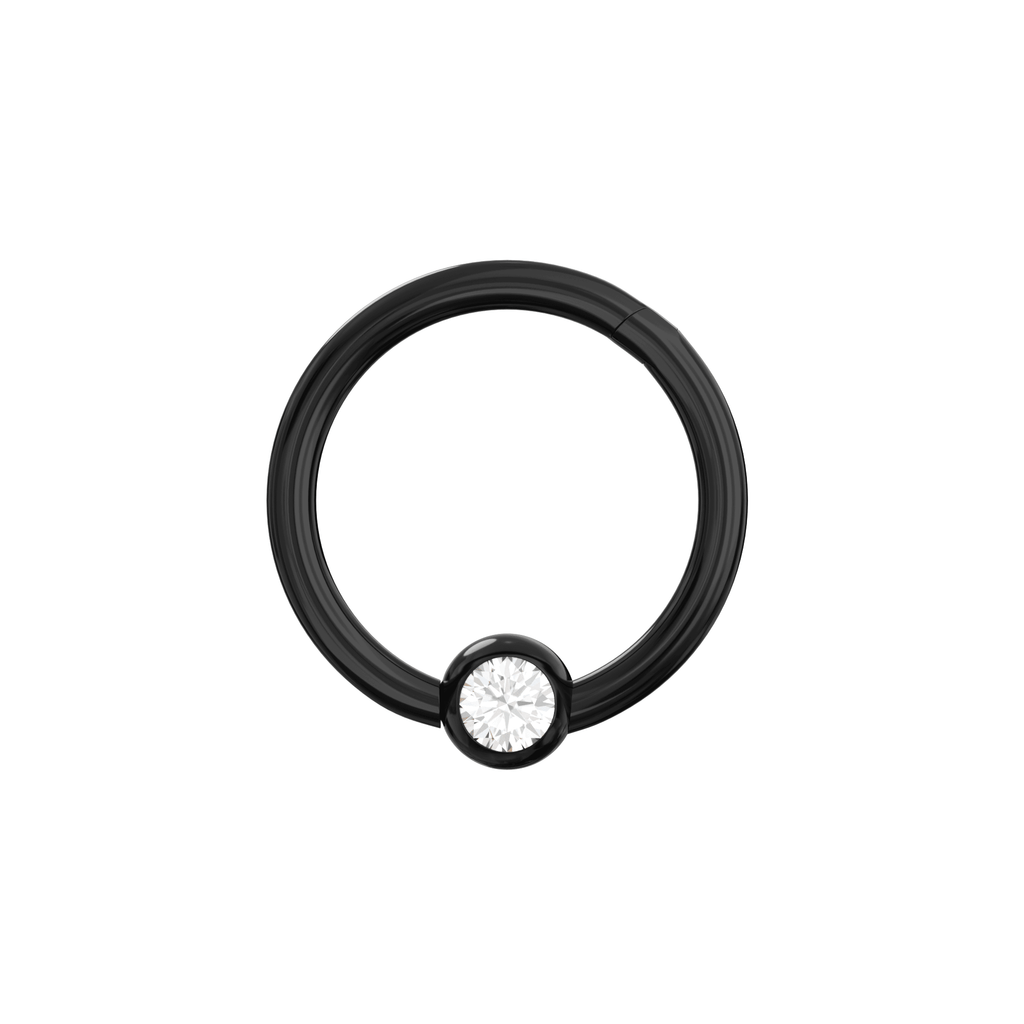 316L Surgical Steel BCR Clicker with CZ Stone Piercing Ring