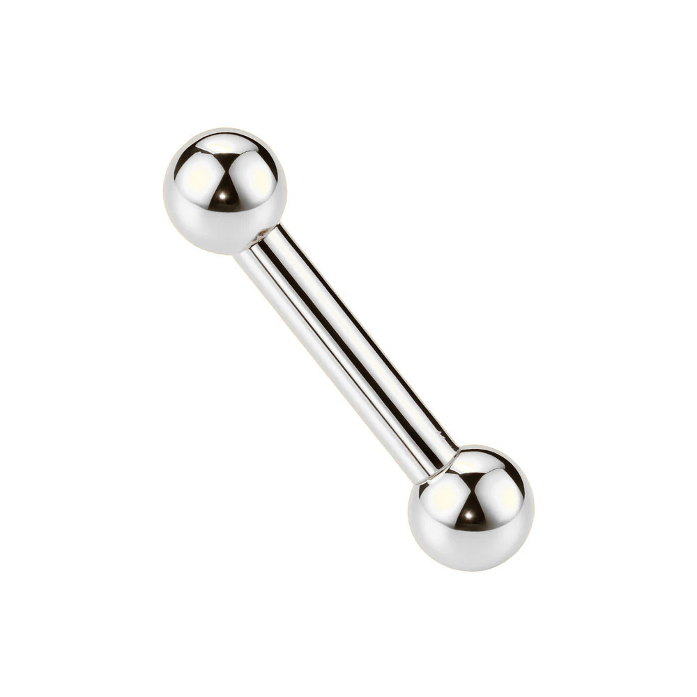 925 Sterling Silver Straight Tongue Barbell with Ball