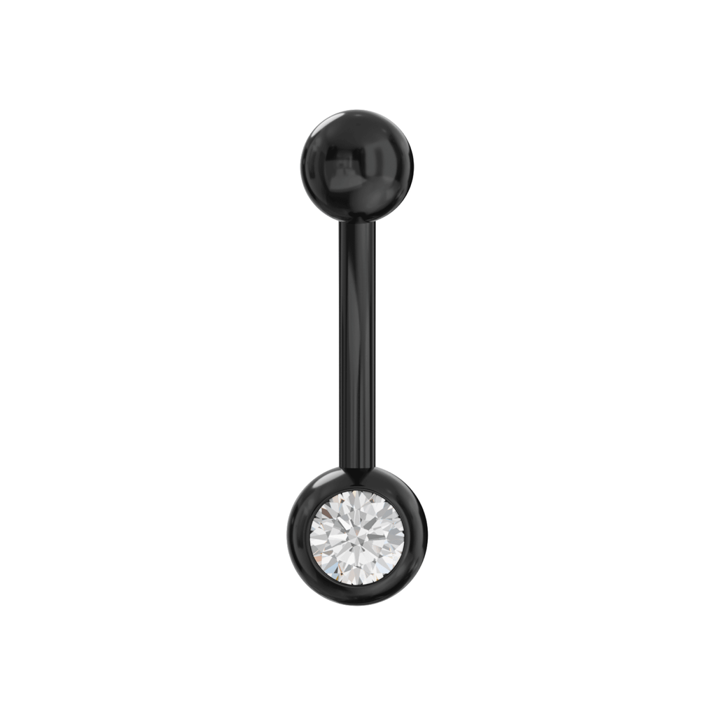316L Surgical Steel Anodised Single Stone Belly Ring