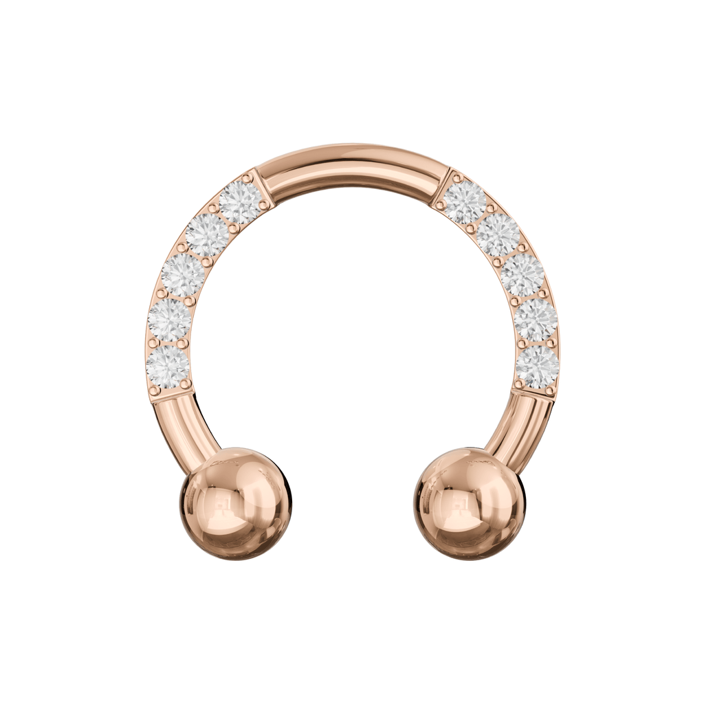 G23 Titanium Multi CZ Jewelled Circular Barbell with Ball