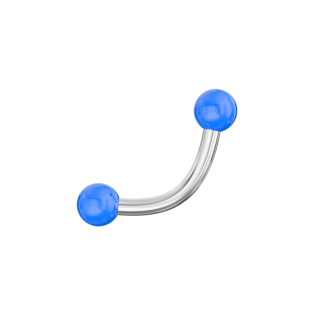 316L Surgical Steel Curved Bar with Basic UV Balls (Pack of 10)