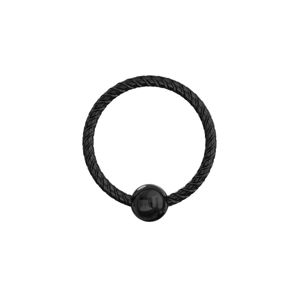 316L Surgical Steel Flexible Black PVD Twisted BCR Piercing