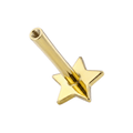925 Sterling Silver Internally Threaded Star Back Labret Bar