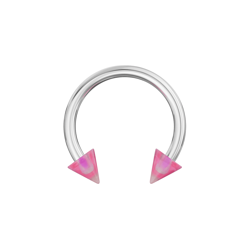 316L Surgical Steel Circular Barbell With Marble UV Cones (Pack of 10)