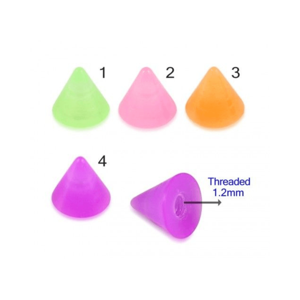 316L Surgical Steel Curved Bar with Pastel UV Cone (Pack of 10)