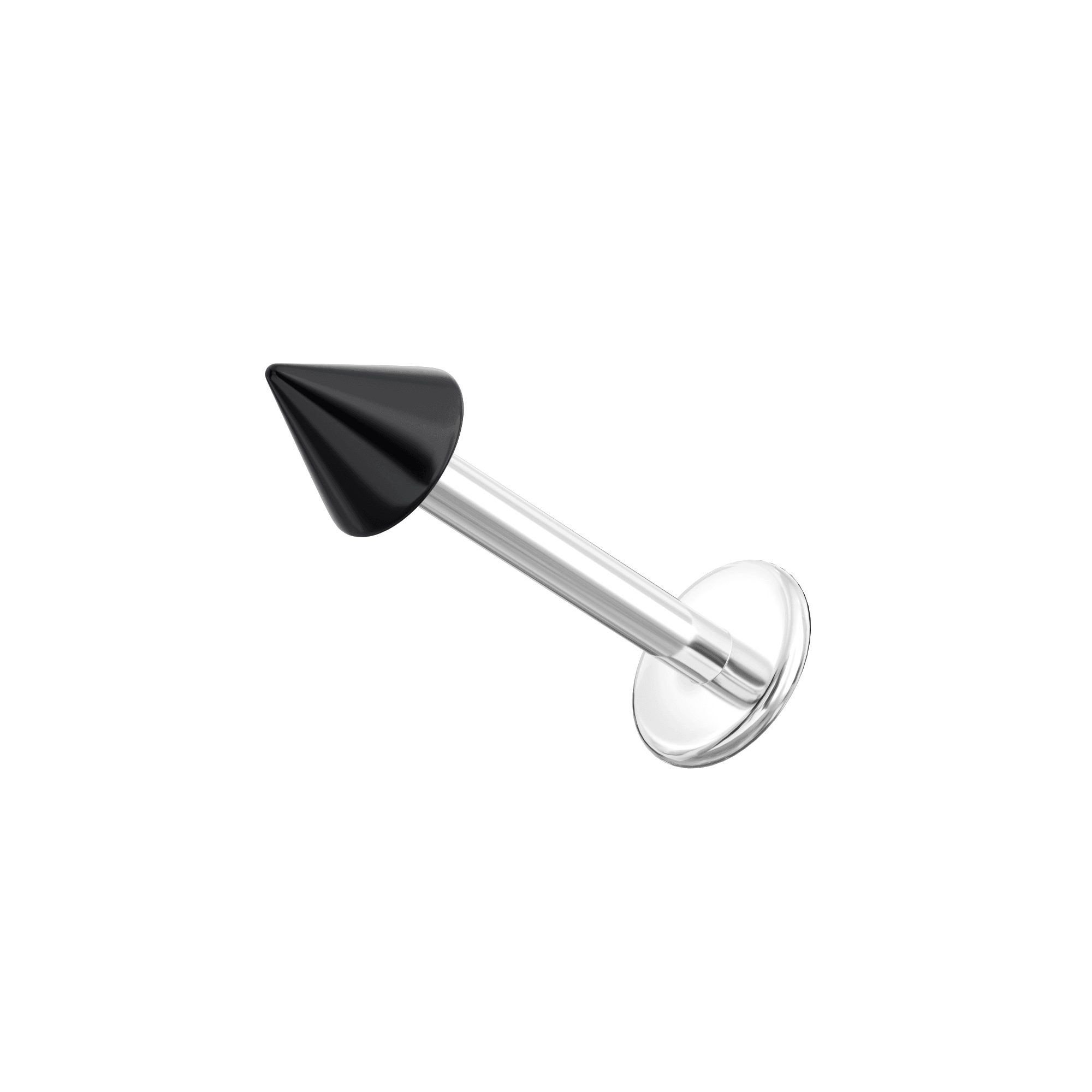 316L Surgical Steel Labret with Transparent Neon UV Cone (Pack of 10)