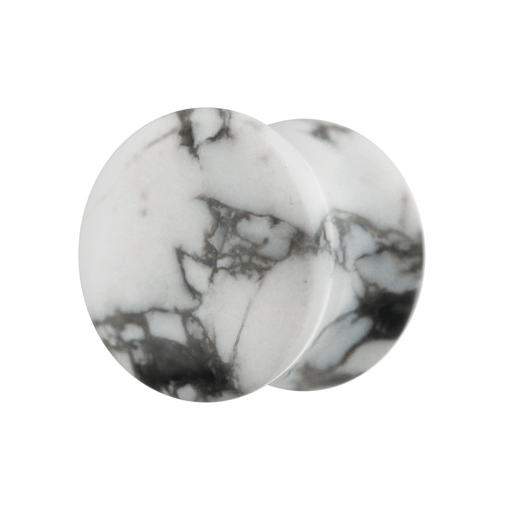 Synthetic Howlite Stone Saddle Ear Plug