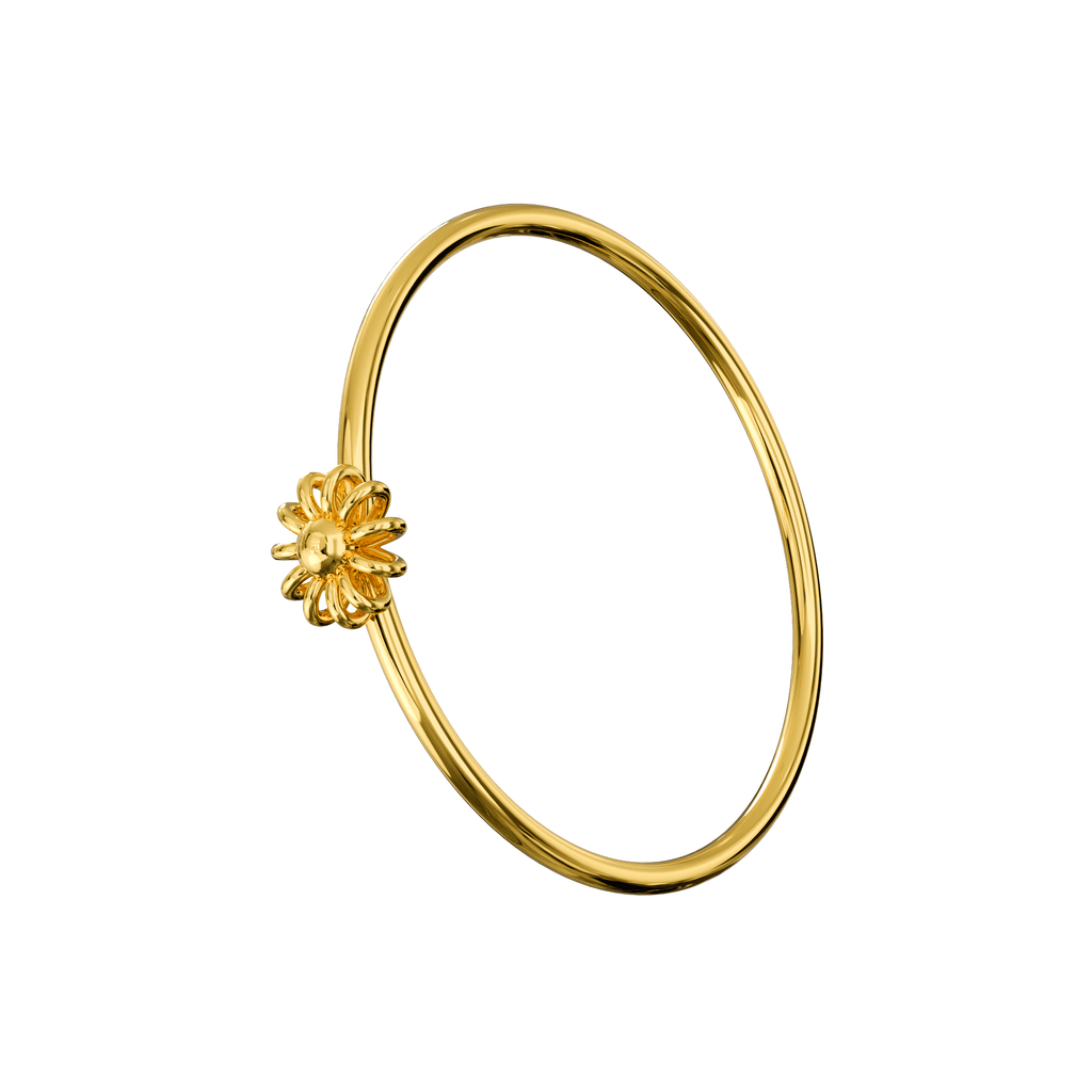 925 Sterling Silver Flower Open Hoop BCR Ring