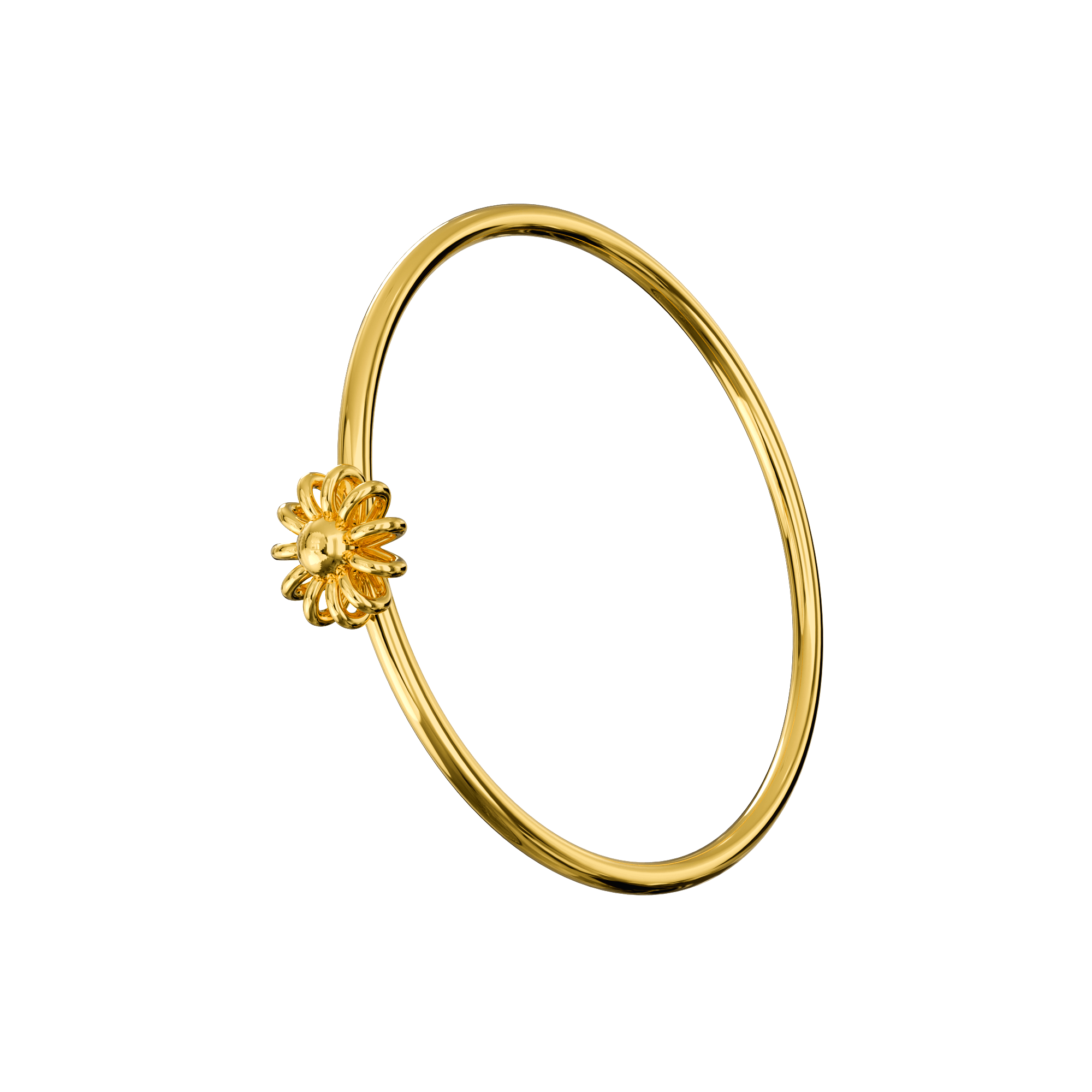 925 Sterling Silver Flower Open Hoop BCR Ring