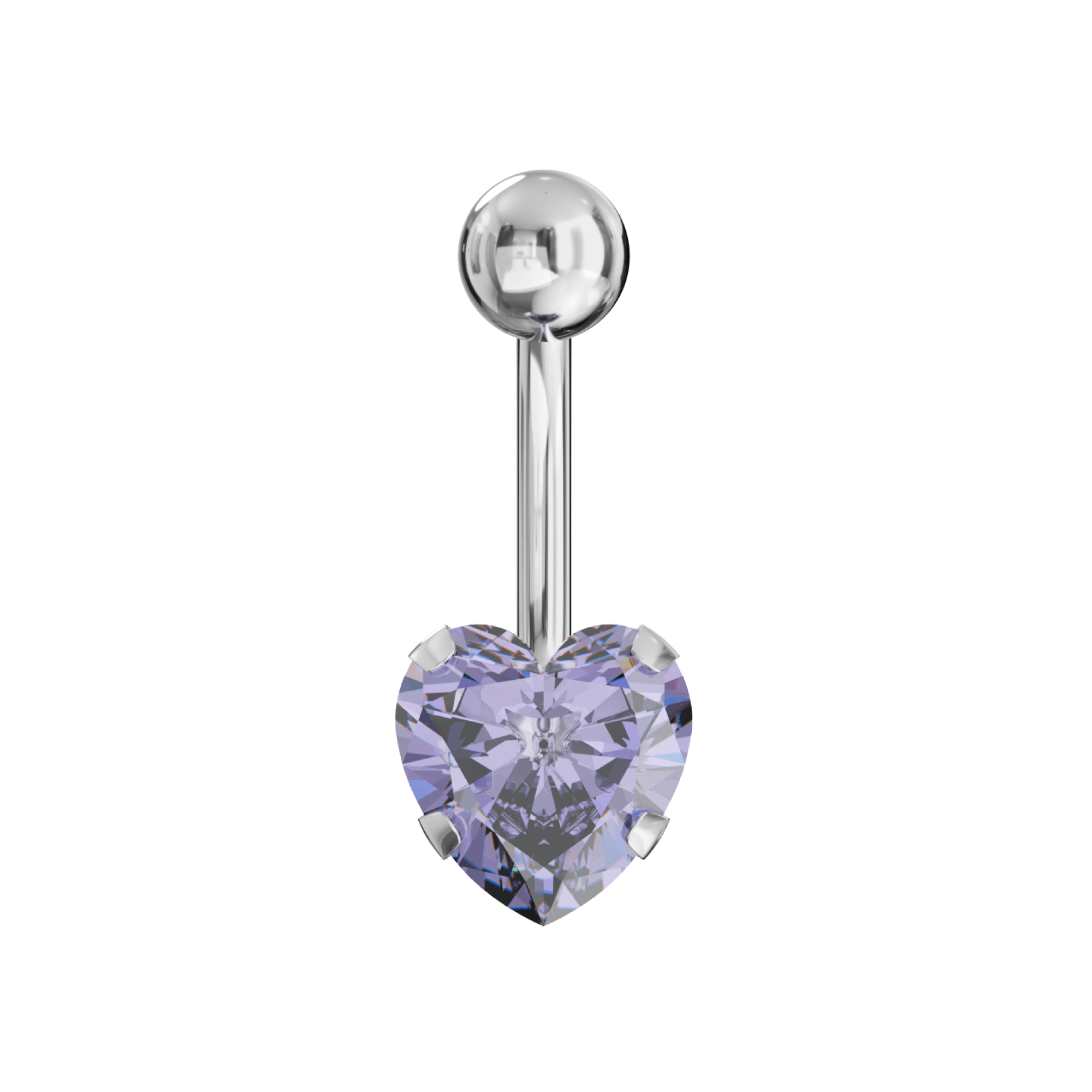 316L Surgical Steel Studded Heart Belly Ring