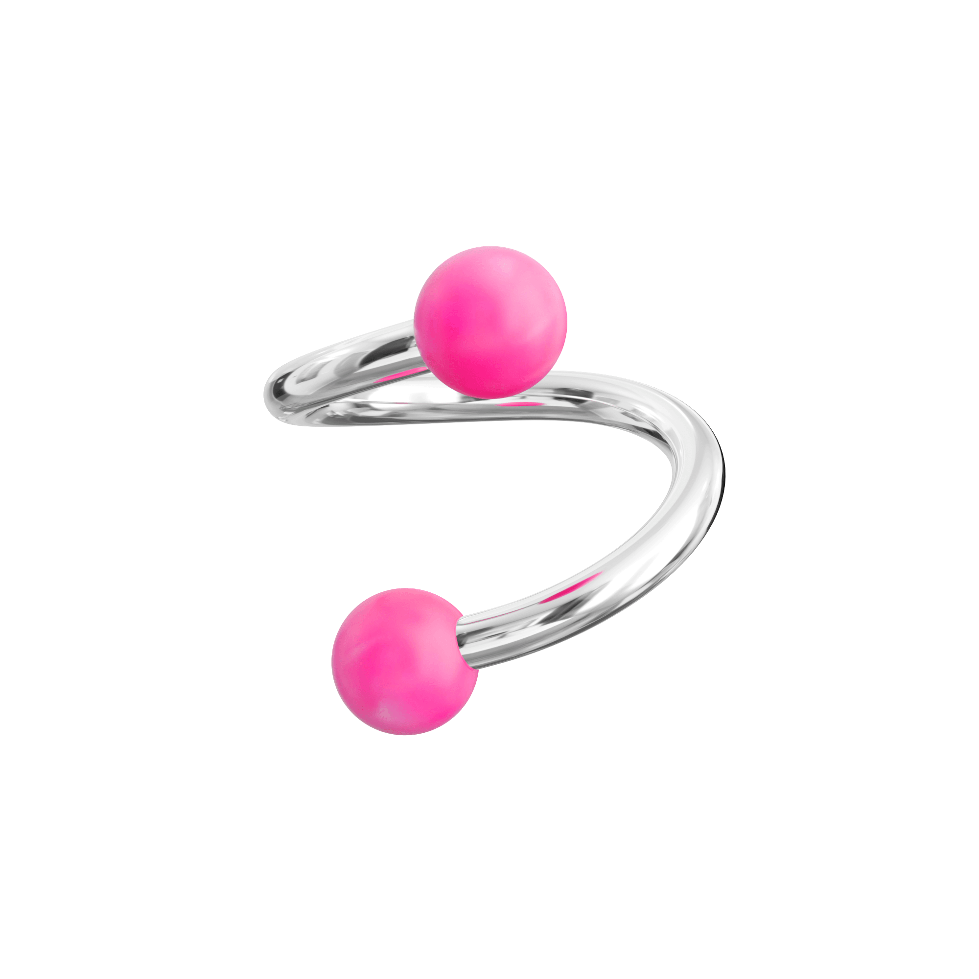 316L Surgical Steel Eyebrow Twisted Barbell with UV Colour Piercing Balls (Pack of 10)