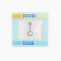 EO Gas Sterilised 316L Surgical Steel Double CZ Jewelled Banana Belly Ring