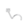 14K Gold Cubic Zirconia stone Jewelled Nose Screw Stud