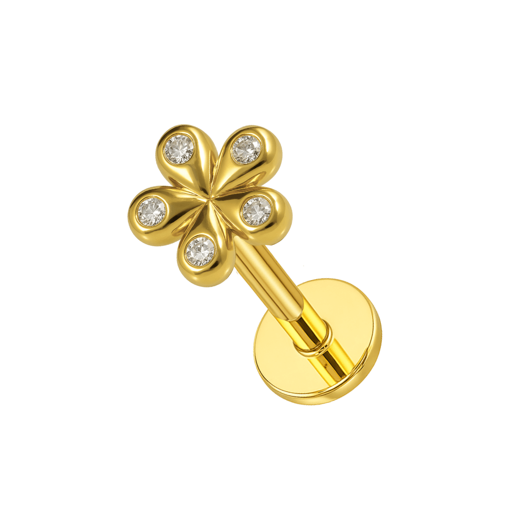 316L Surgical Steel CZ Studded Daisy Cartilage Stud