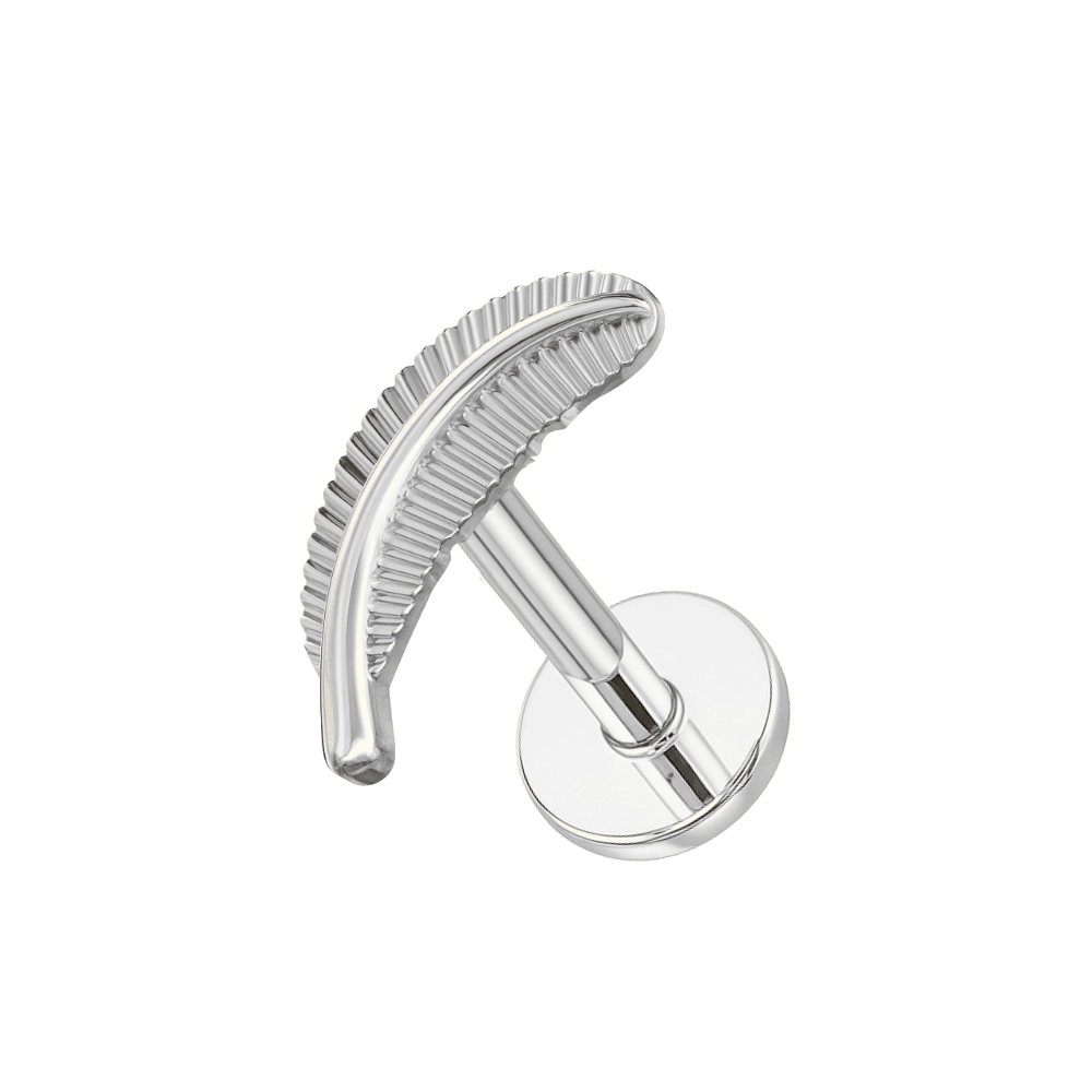 316L Surgical Steel Plain Leaf Cartilage Ear Stud