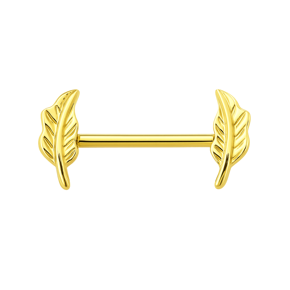 316L Surgical Steel Floral Leaf Nipple Bar