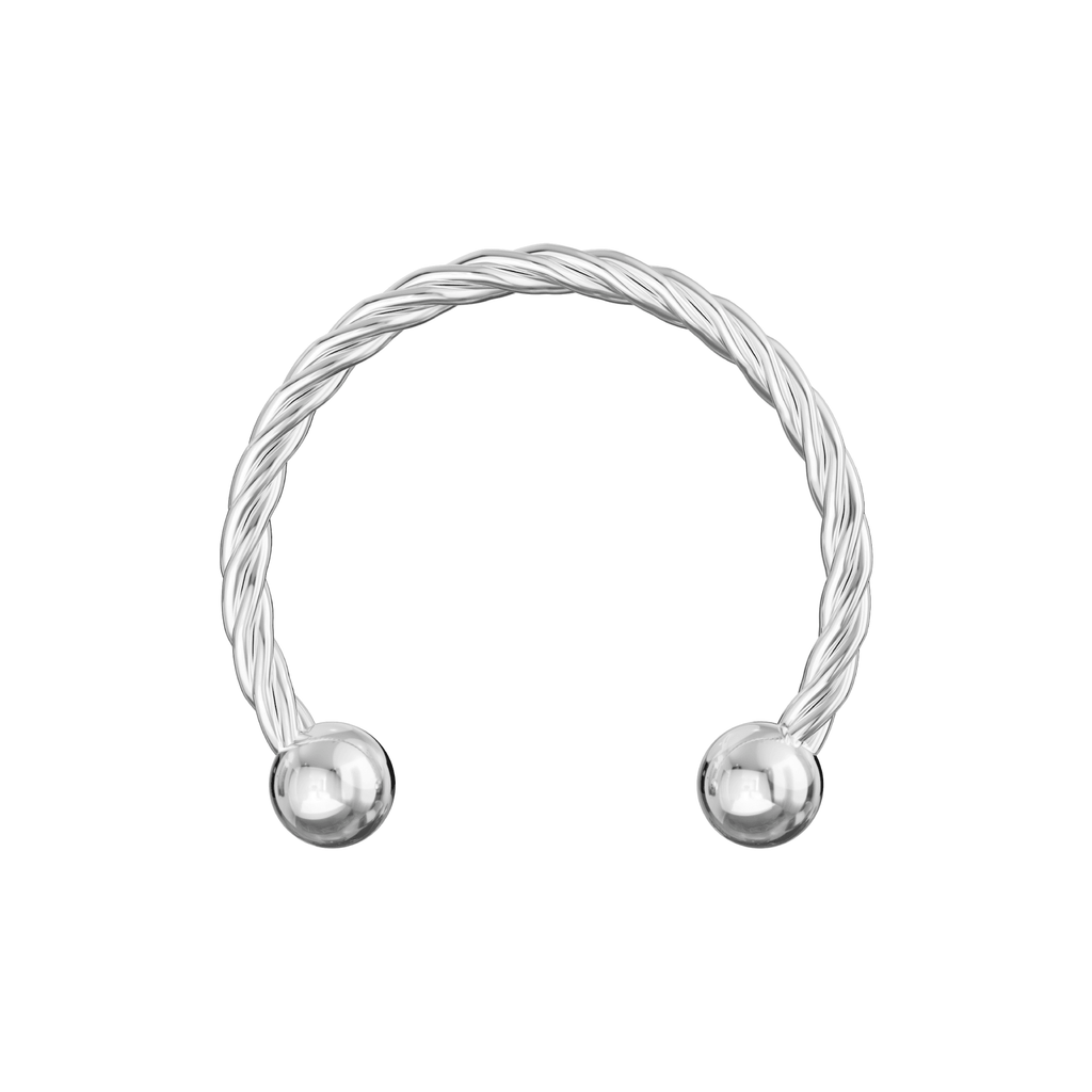 316L Surgical Steel Flexible Surgical Steel Twisted Circular Barbell