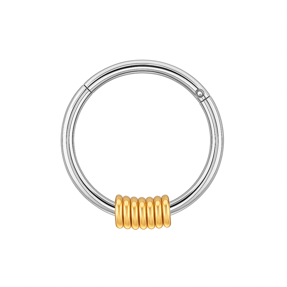 316L Surgical Steel Hinged Segment Ring with Spring