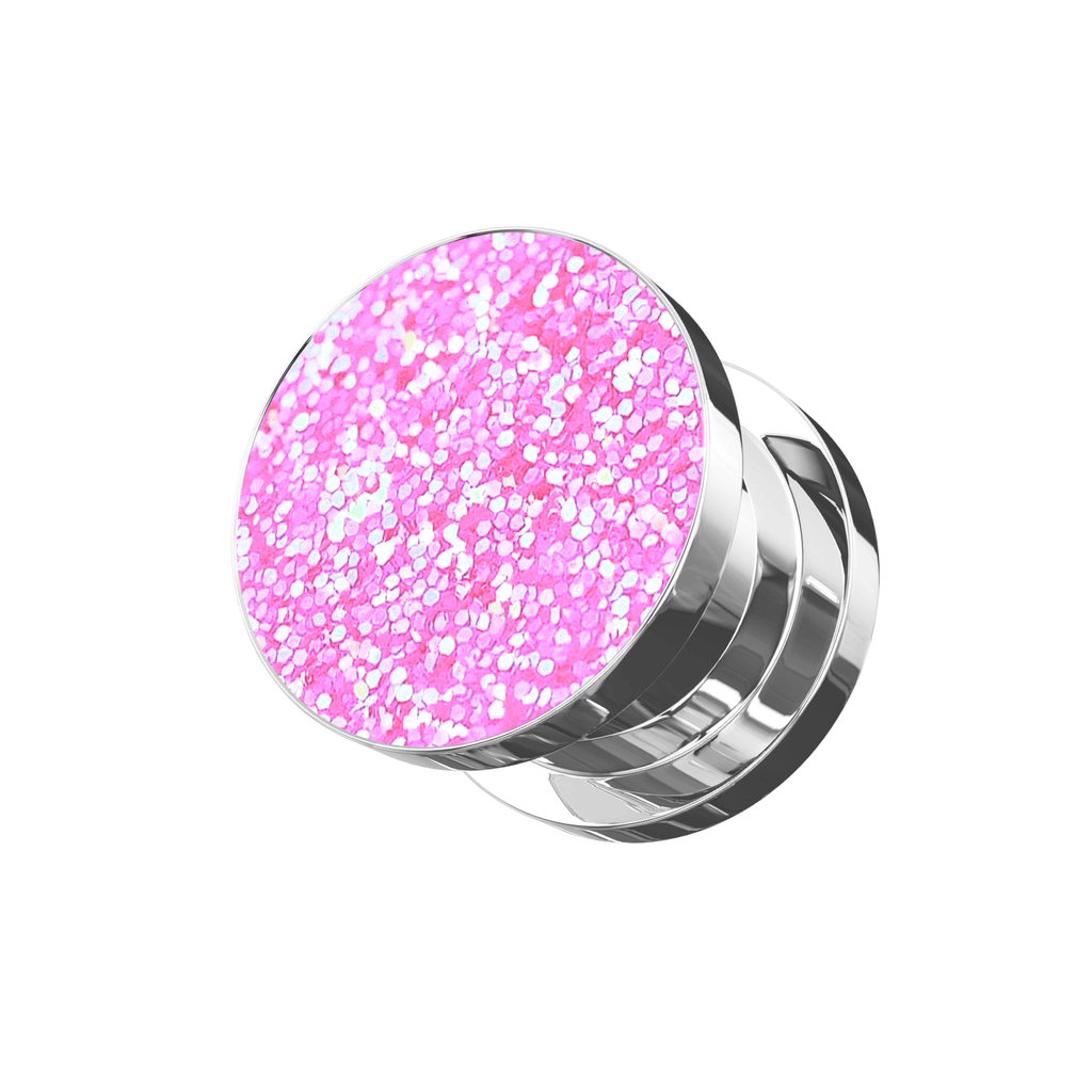 316L Surgical Steel Glittering Coloured Screw Fit Flesh Tunnel