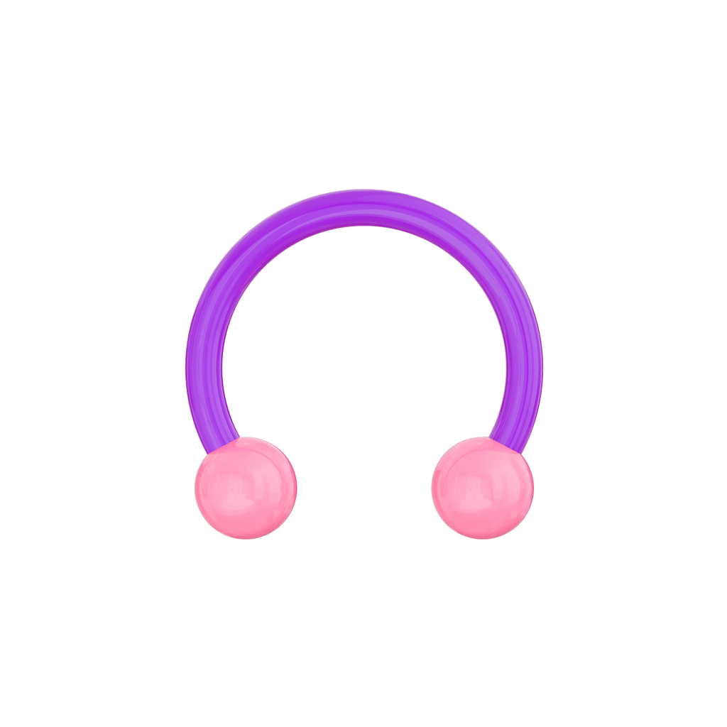 UV Circular Barbell With Glossy UV Balls (Pack of 10)