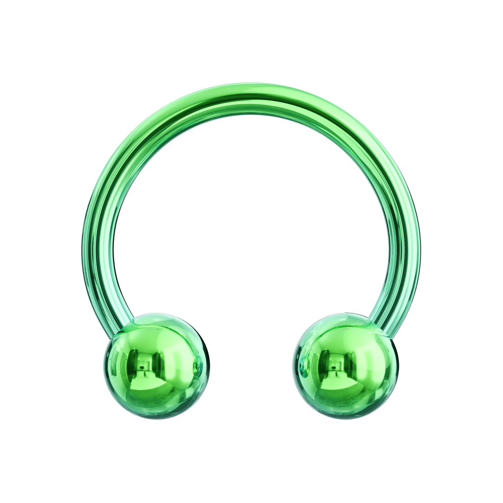 316L Surgical Steel Green Horseshoe CBB with Ball